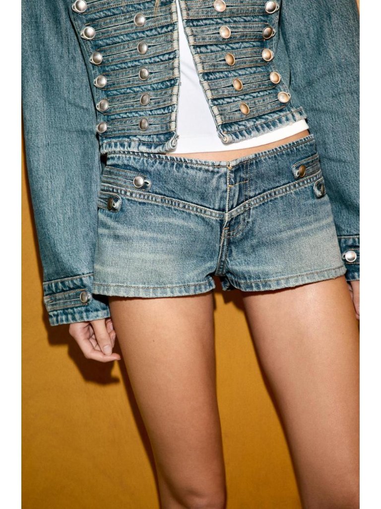 Zara Trf Low Waist Mini Denim Shorts